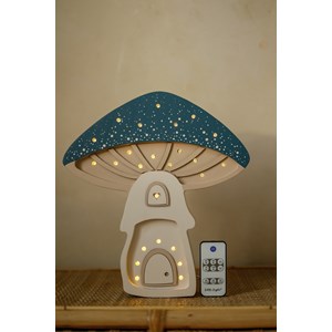Lampe veilleuse maison champignon bleu