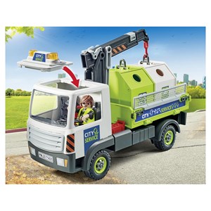 Camion grue de recyclage de verre