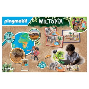 Explorateurs avec animaux de la savane