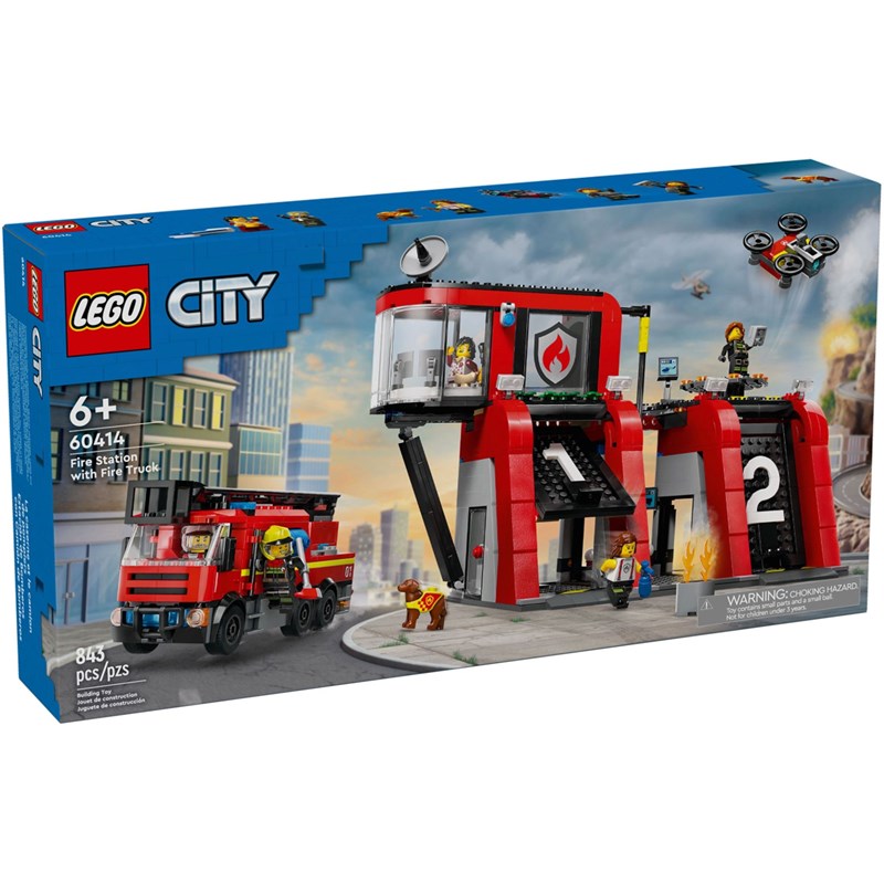 Lego city - caserne & camion pompiers - 60414