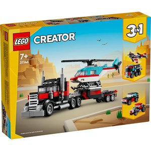 Lego le camion remorque avec hélicoptère