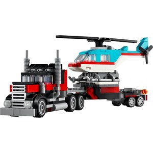 Lego le camion remorque avec hélicoptère