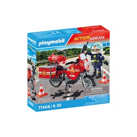 Pompier et moto action heros