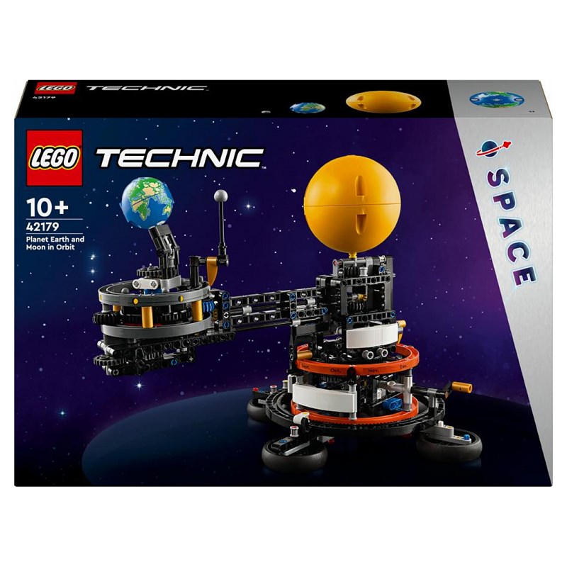 Lego planète terre et la lune en orbite