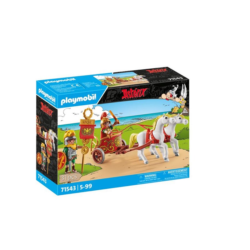 César avec char et chevaux