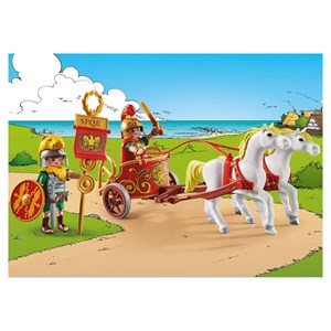 César avec char et chevaux