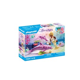 Sirène avec dauphins