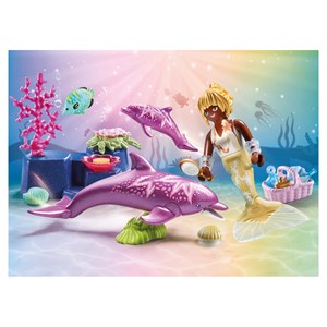 Sirène avec dauphins