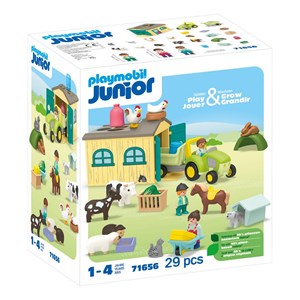 Ferme avec tracteur et animaux