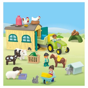 Ferme avec tracteur et animaux