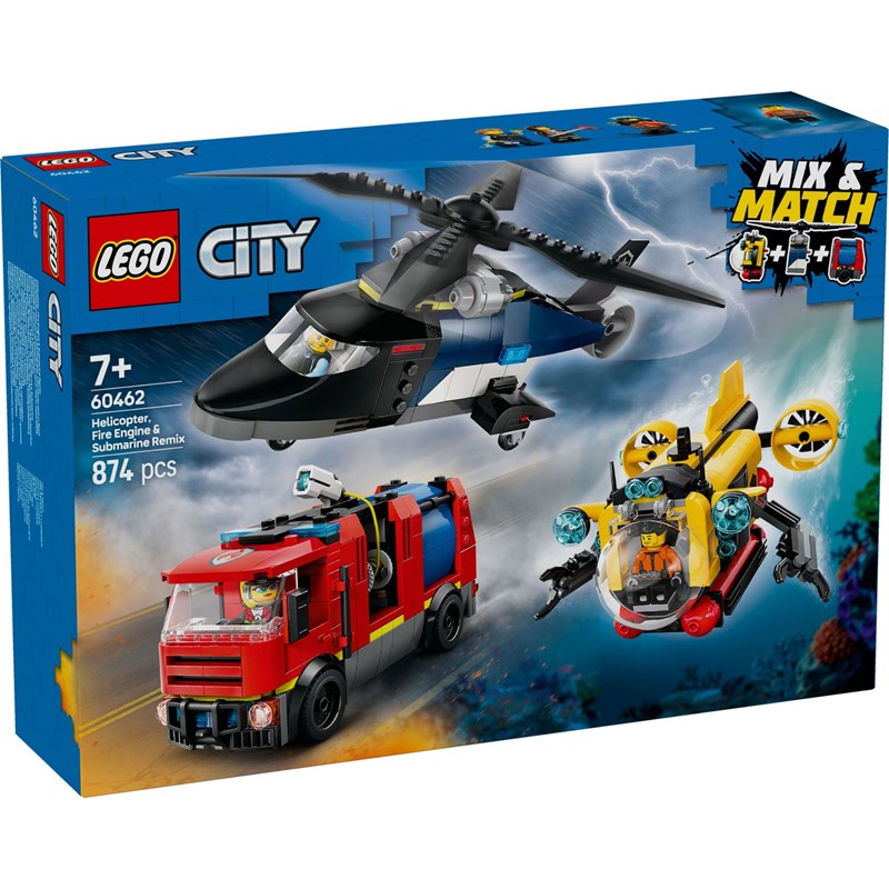 Lego city - hélico, camion & sous-marin - 60462