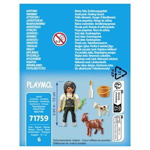 Fermière avec chèvre et chevreau