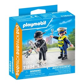 Policier et bandit avec accessoires