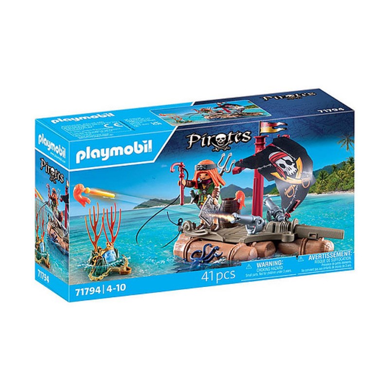 Pirate radeau flottant, canons et trésor