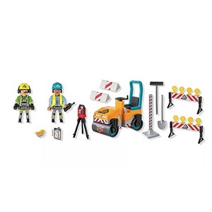 Chantier routier rouleau compresseur