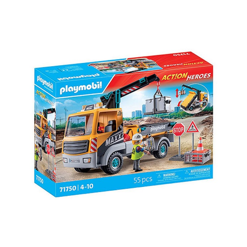 Camion de chantier avec grue