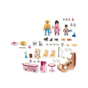 Bar à chats 6 chats et 3 personnages