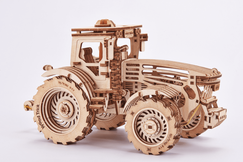 Tracteur en bois à fabriquer - Manufacture en Famille