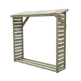 Abri bûches en bois avec plancher