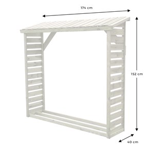 Abri bûches en bois avec plancher