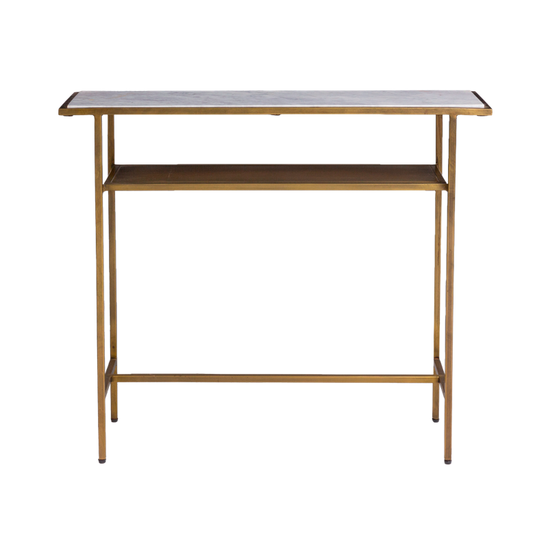 Console en métal doré et marbre timéo