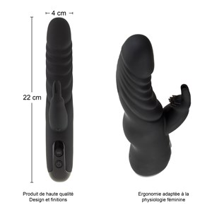 Vibromasseur rabbit - sextoy - noir
