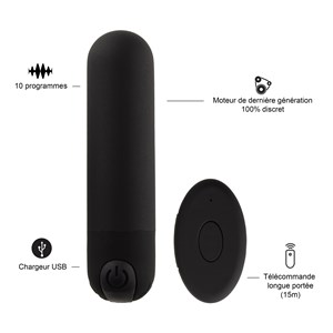 Œuf vibrant télécommandé - sextoy - noir
