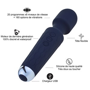 Vibromasseur wand - sextoy - noir