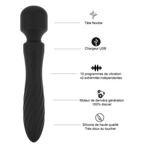 Vibromasseur wand - sextoy - noir