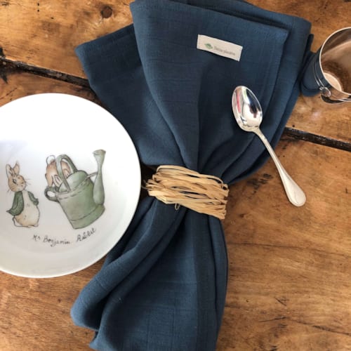Petite Planète - Grande serviette bleue indigo