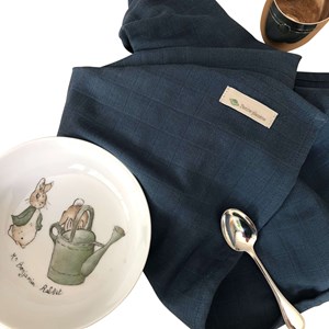 Grande serviette bleue indigo