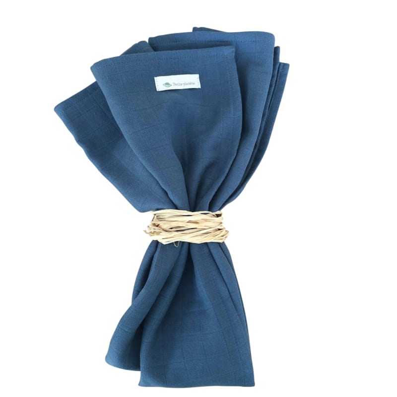 Grande serviette bleue indigo (Petite Planète) - Image 3