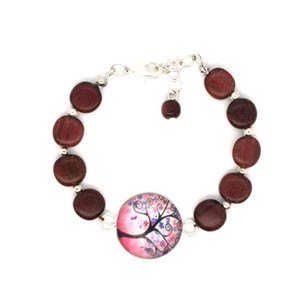Bracelet   amarante et arbre de vie