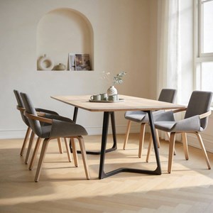 Chaise bois sapin et tissu