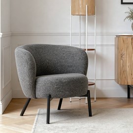 Fauteuil en tissu gris foncé
