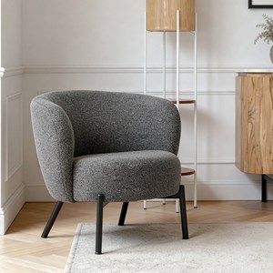 Fauteuil en tissu gris foncé