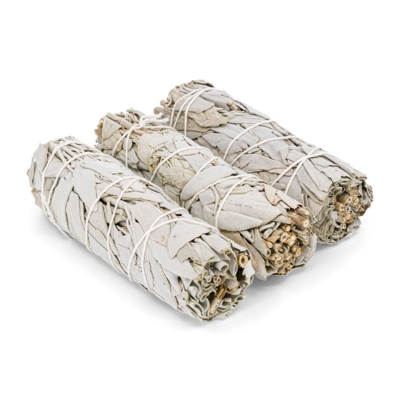 Lot de 3 bâtons de sauge blanche 100mm - purification d'ambiance - bivea