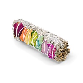 Bâton de sauge blanche 7 chakras 100mm - méditation et harmonie - bivea