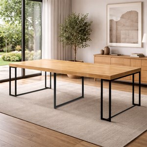 Kama table extensible 10-12 personnes effet bois 300cm