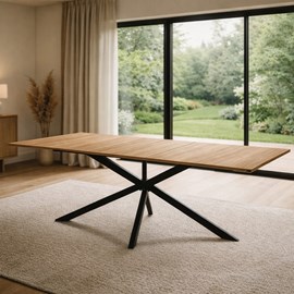 Bria table extensible 8-10 personnes effet bois 235cm