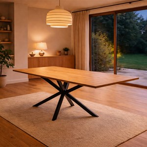 Bria table extensible 8-10 personnes effet bois 235cm