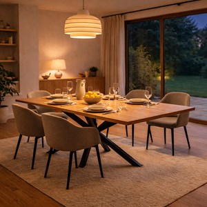 Bria table extensible 8-10 personnes effet bois 235cm