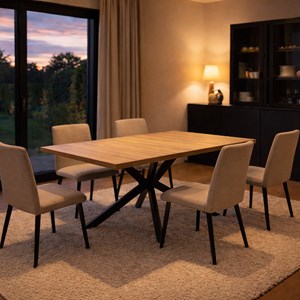 Inga table extensible 8 personnes effet bois 200cm