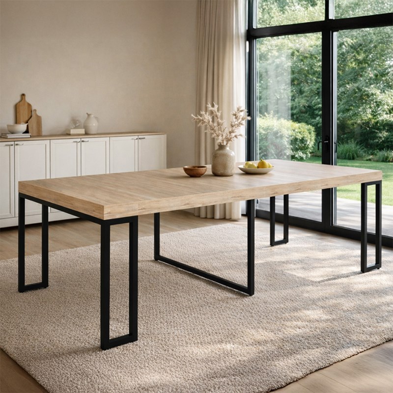 Vella table console extensible 8-10 personnes effet bois 235cm