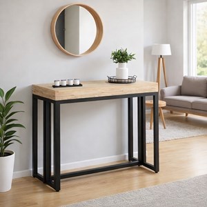 Vella table console extensible 8-10 personnes effet bois 235cm