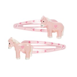 Barettes cira - cheval rose clair