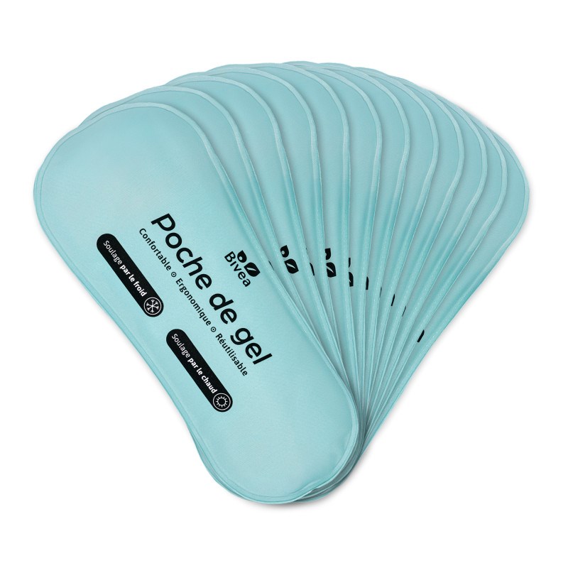 Poches de gel ergonomique bain dérivatif petit format - 12 unités