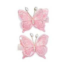 Barrette de cheveux chaja papillon rose