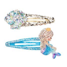 Pinces a cheveux sirene et coquillage