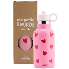 Gourde isotherme coeurs rouges (350 ml)